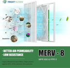 18x24x1 Air Filter 4 Pack, MERV 8 Pleated Dust Defense Air Filters Replacement for Air Conditioner & Furnace, Durable & Lightweight