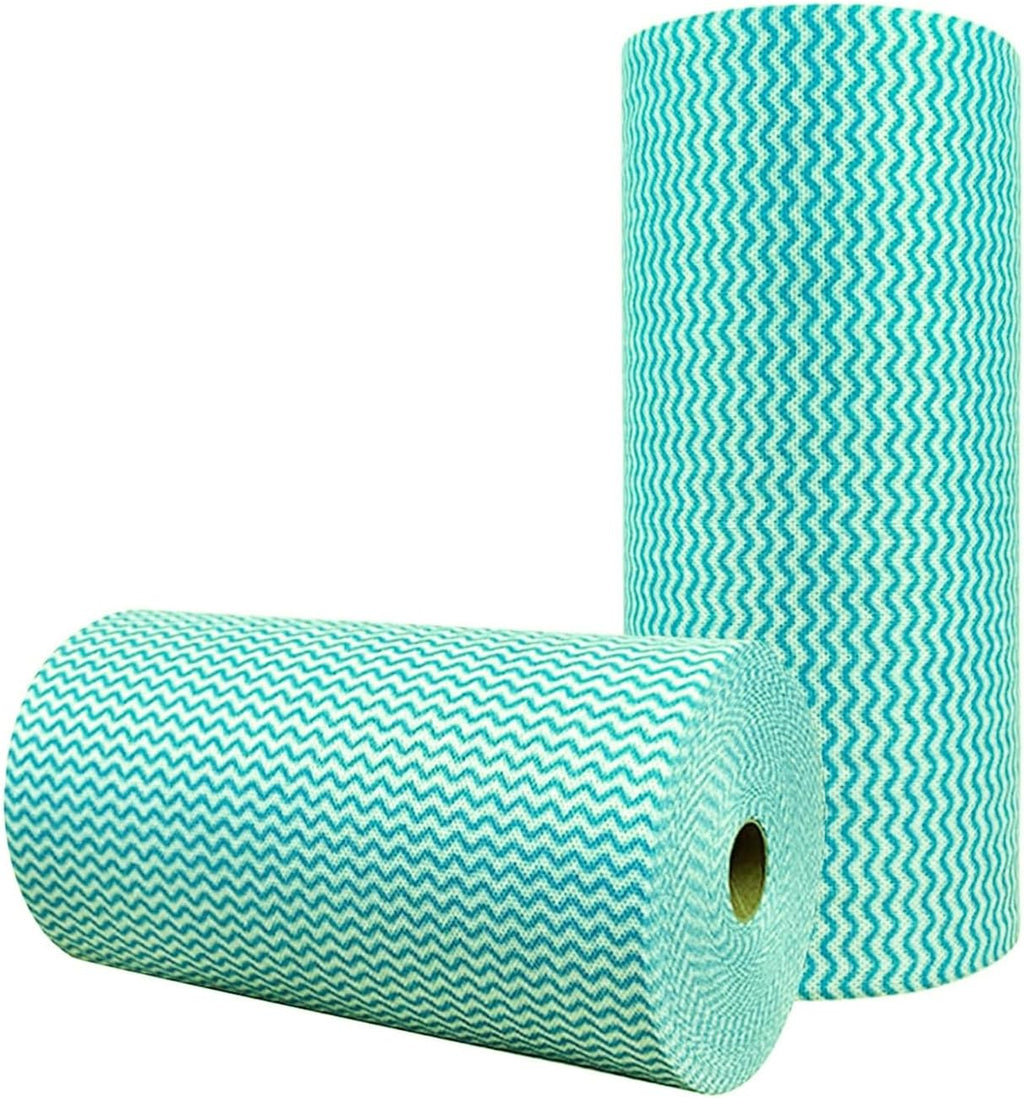 SUZZYVINE Reusable Dish Cloths, Disposable Cleaning Cloth，Kitchen Towels Dish Towel,2 Roll,Green,100 Sheets