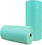 SUZZYVINE Reusable Dish Cloths, Disposable Cleaning Cloth，Kitchen Towels Dish Towel,2 Roll,Green,100 Sheets