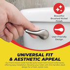 Qualihome Front Mount Brushed Nickel Toilet Handle Replacement Kit with 2 Inch Universal Toilet Flapper Replacement Kit and Stainless Steel Toilet Flapper Chain