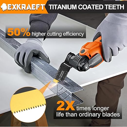 18 PCS Titanium Oscillating Tool Blade, Professional Universal Multitool Blades for Wood Plastic Metal, Multi Tool Blades Kits Fit Dewalt Milwaukee Ryobi Rockwell Fein