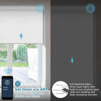 SmartWings Motorized Smart Blinds with Remote, Custom Automatic 100% Blackout Roller Shade Compatible with Alexa/Homekit/Google, Electric Smart Blinds for Indoor Windows, Safari White