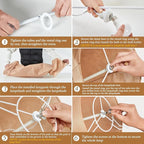 GyroVu 46" Modern Floor Lamps for Living Room, LED Column Standing Floor Lamp with 3 Color Temperature Adjustable & Fabric Lampshade for Corner, Bedroom, Office & Kid's Room - Bulbs Included