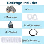 2 Set Respirator Masks with 6001 Filters, Reusable Half Face Paint Respirator Mask for Chemicals,Dust Respirators for Painting, Woodworking, Construction, Sanding, Spraying, DIY etc