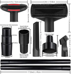 14Pcs Universal Vacuum Attachment Professional Shop Vac Accessories Wet Dry Vacuum Hose Adapter with Hair Brush Extension Wand Flexible Crevice Tool fit 2 1/2" to 1 1/4" and 1 7/8" to 1" Vacuum Hose