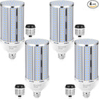 4 Pack 120W Corn LED Light Bulb 3000K,/Warm White(1200 Watt Equivalent) E26/E39 Large Mogul Base LED Cob Lamp 15,800LM for Outdoor Indoor Garage Warehouse Factory Workshop Street Backyard