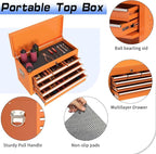 8 Drawer Rolling Tool Chest, High Capacity Tool Box with Lockable Wheels and Drawers, 2 in 1 Portable Toolbox Organizer Storage Cabinet for Garage, Warehouse, Repair Shop, Orange
