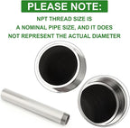 TAISHER 1PCS Stainless Steel Pipe Fittings, 1-1/2" NPT Male x 1-1/2" NPT Female Threaded, 16" Length Nipple Cast Pipe