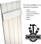 Board & Batten Vinyl Shutters (1 Pair) | 14.5"x47" (4-Board) - Dover White/Paintable | Exterior Window Shutters | Includes Mounting Hardware | Simple Installation | Made in USA