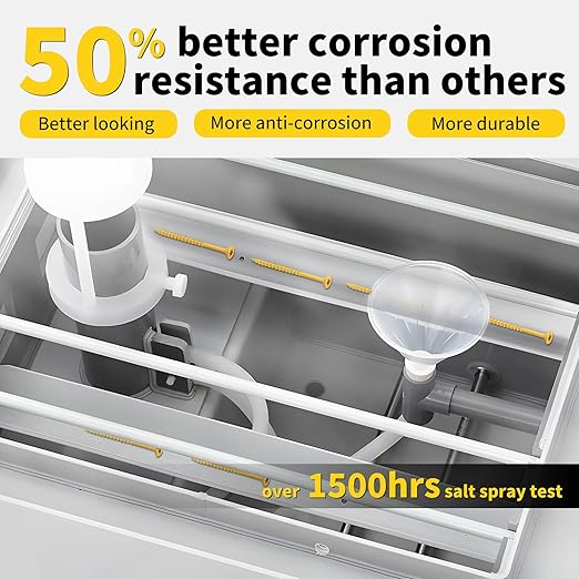 Wood Screws 3 Inch, FIXLINK Deck Screws #10 x 3, 105 PCS, Epoxy Coated, T25 Star Bit Above 1500 Hour Salt Spray Coating Outdoor Decking Screws Excellent Rust Resistant for Outdoor Wood Fence