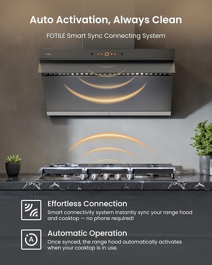 FOTILE GLG36501-Y 36” Moonshadow Grey Anti-glare Tempered Glass 5-Burner Gas Cooktop, Tri-Ring 18,000 BTUs Left Burner with Flame Failure Protection Removable Grates and Installation/LP Kit