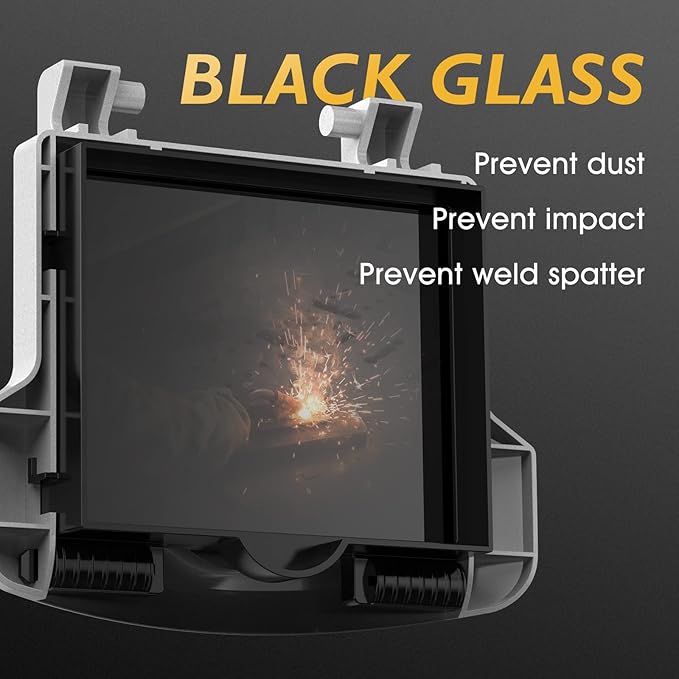 TOOLIOM Flip Front Welding Helmet Welding Mask with Flip Up Lens Welding Hood Shade-10 Black Welder Helmet for Stick MIG TIG