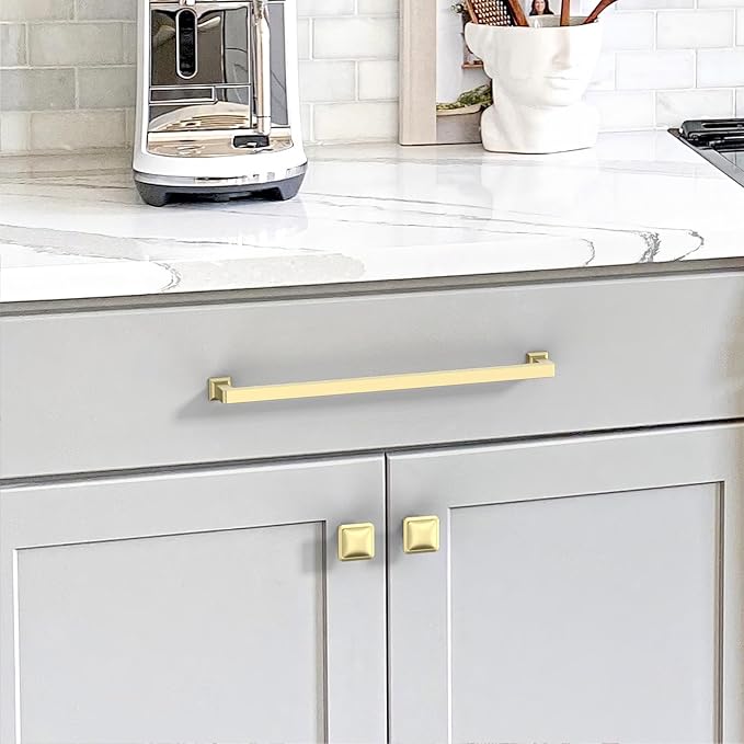 6 Pack 15"(381mm) Brushed Gold Cabinet Pulls Kitchen Cabinet Handles Drawer Pulls Cupboard Hardware for Cabinets CK0078