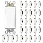 ThunderWay Matte White Single-Pole Decorator Wall Light Switch, Decorative Paddle Rocker Switch Replacement, 15A 120/277V, UL Listed for Residential Grade Applications, 30 Pack