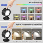 Lightbiz LED Wall Lights with Remote, RGB Ambience Wall Sconces Lamp 3000mAh Rechargeable Battery Operated, 3 Color Temp & Dimmable Magnetic 360° Rotation Cordless Light for Living Room Bedside