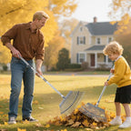 VEVOR Leaf Rake, 25 Metal Tines, Adjustable Garden Rake for Lawns with 18.3 Inch Wide Head & 36.4-72.8 Inch Long Handle, Heavy Duty Stainless Steel Small Leaves Tool for Gardening Camping Yard Grass