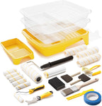 VOOMEY Paint Roller Kit, 12 Inch Paint Tray, 9-Inch Paint Roller Extension Pole, Small Paint Roller, Paint Brush, 28 Piece Set,Great for Professional Painters and Home Decoration
