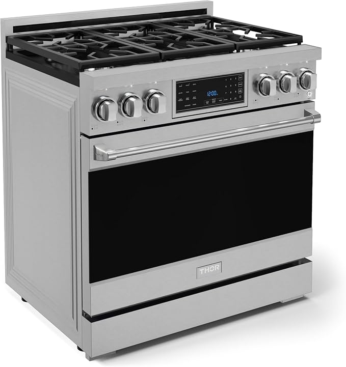 Gordon Ramsay by THOR Kitchen 36 Inch Professional Gas Range with Tilt Panel Touch Control in Stainless Steel