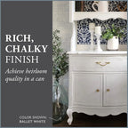 AMY HOWARD AT HOME Chalk-Based One Step Paint for Furniture, Cabinetry, Decor, Finish, and More | No Stripping, Sanding, or Priming | Ultra-Light Base | 32 Ounce | Ballet White