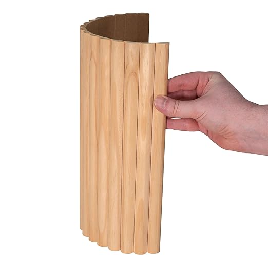 1' x 4' Solid Paintable Pine Flexible Tambour Sheet with 3/4" Half Round Slats, Unfinished & Flexible, Bamboo Fiber Reinforced Backer