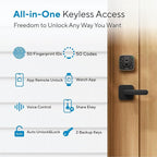 ULTRALOQ Bolt Fingerprint Smart Lock with Handle Set, Works with Apple Home, Keyless Entry Front Door Lock Set, Built-in WiFi Deadbolt with Door Sensor, App Remote Control, Auto Unlock, BHMA Certified