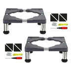 PATIKIL Mini Fridge Stand, 4 Strong Feet Laundry Stand Base Multi-Functional Adjustable Base Tray Anti-Vibration for Refrigerator Washing Machine Dryer AC, 5.5"-6.7" Height, 2Pack