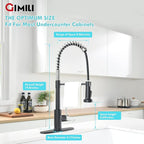 GIMILI Touchless Kitchen Faucet with AC Adapter, Smart Motion Sensor Activated Hands-Free Single Handle Faucet for Kitchen Sink with AC Adapter, Matte Black&Brushed Nickel