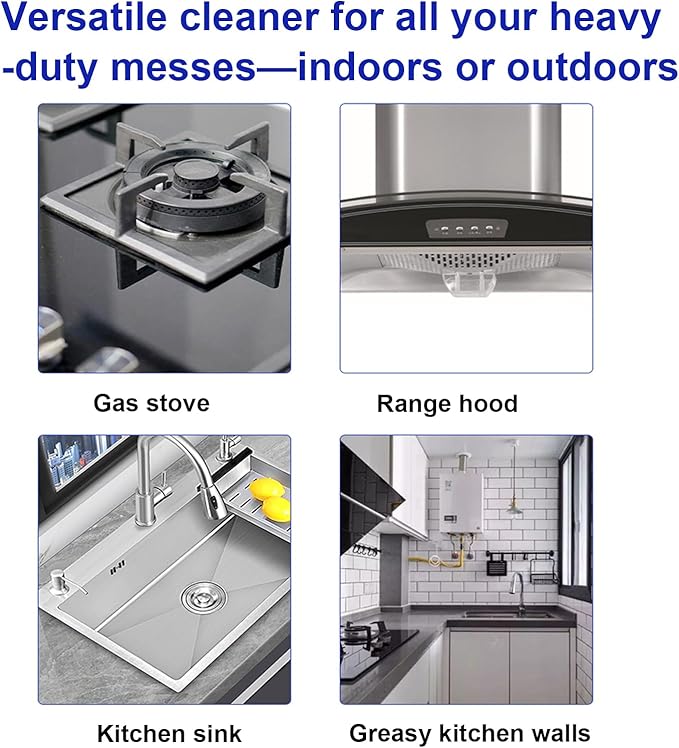 M.O.F-CHEF Kitchen Cleaner Powder 17.64 oz – Heavy Duty Degreaser for Kitchen Grease | Multi-Surface All Purpose Cleaning Powder for Stove, Range Hood, Tile, Stainless Steel, Enamel, Sink