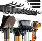 Garage Garden Tool Organizer Wall Mount,48 Inch Garage Organizer Wall Mounted Storage System with 7 Layer Hooks,Max 440lbs Adjustable Metal Hooks,Home Gift