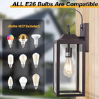 19" Large Outdoor Wall Lantern 2 Pack, Bronze Exterior Lighting Fixtures Porch Light, Outdoor Light Fixtures Waterproof Wall Sconce Lamps Outside Lights for House Patio Garage Porch