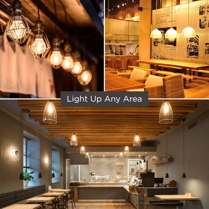GoodBulb 2.5 Watt Nostalgic T6 Light Bulbs LED Restaurant Bulb with E12 Candelabra Base 2700K Warm White Light 180 Lumens Restaurant Light Bulbs Pack of 10 Bulbs