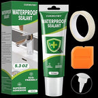 1 Pack Silicone Caulk 5.3 Oz Squeeze Tube Waterproof Silicone Sealant for Kitchen Bathroom Stronger Adhesion White Caulk for Window Toilet Sink Door Caulking Sealant with Tape and Scraper