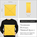 NACH Mailboxes for Outside Wall Mount, 12 x 12 x 4.8 inch Yellow Mail Boxes for House Outside, Waterproof Mailboxes for Outside - Chicago Style Mail Box