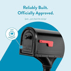 Architectural Mailboxes 7980B-10 Roxbury Mount Mailbox and Premium Steel Post Combo, Medium, Black