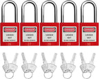 SAFBY Lockout Tagout Locks, Safety Padlock, Keyed Differently Loto Safety Padlocks for Lock Out Tag Out Kits Station (Red 21-30)
