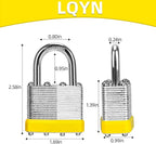 Padlocks with Same Key, LQYN 12 Pcs Laminated Keyed Padlock (1-9/16", 40mm), Keyed Alike Locks, Normal Shackle, for Storage Locker, Hasp Latch, Toolbox, Sheds