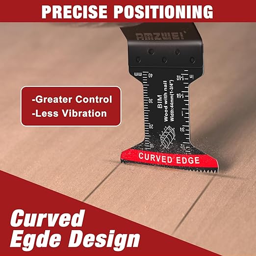 10 Pcs Bi-Metal Oscillating Tool Blades Metal Cutting, 1-3/4" Curved Edge Multitool Blades for Soft Metal, Hard Wood, Plastic, Oscillating Saw Blades Fit Dewalt Milwaukee Bosch Ryobi