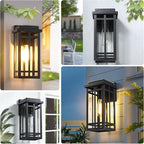 2 Packs 12'' Outdoor Wall Light Fixtures, Black Porch Lights Outdoor Lighting for House, Exterior Lighting Fixtures Wall Lanterns, Waterproof Modern Outside Sconce Lights for Garage Patio (No Sensor)