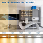 8 Pack 6 Inch 16W MAX.2000LM LED Recessed Lighting with Junction Box, Eqv 200W,2700K/3000K/3500K/4000K/5000K Selectable,Dimmable, Free of Can Housing,Flush Mount Downlight-ETL & Energy Star