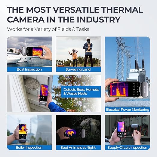 TOPDON TC002 Thermal Camera for iOS (iPhone & iPad), 512 x 384 Super Resolution, 256 x 192 IR High Resolution, Thermal Imager, Thermal Imaging Camera, -4°F~1022°F Temp Range, Support Video Recording