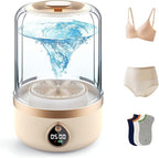 Underwear Washer, Portable Mini Washing Machine, Upgraded Mini Washings Machines, Rechargeable Cordless Washing-Machine, Laundry Cup for Bra, Underwear, Socks (1.5L apricot)