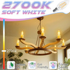 Candelabra Light Bulbs, 6W Equivalent to 60 watt,E12 LED Bulb Non-Dimmable 2700K Soft White, B10 LED Candle Bulbs, Chandelier Light Bulbs, 90+CRI, 600LM, Cear Glass, 24 Pack
