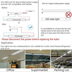 5 Foot T8 LED Tube Light,45W 4500lm,G13 Bi-Pin Base,60 inches End to End,V Shape,Daylight White 5000K,T12 Fluorescent Replacement,Dual-End Power,Ballast Bypass,Shop Lighting,Pack of 10