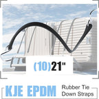 KJE 10Pack 21" Rubber Bungee Cords with S Hooks - Heavy Duty Black Bungee Straps, Quality EPDM - Load 180 lbs, Ideal for Outdoor Tie Downs, Securing Tarps & Canvases & Cargo in Cold Hot Climates