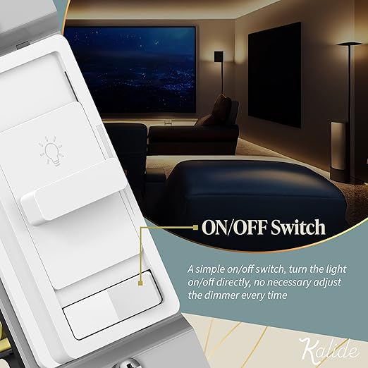 TOPGREENER Digital Dimmer Light Switch for 200W Dimmable LED/CFL Lights, Single Pole/3-Way LED Slide Dimmer Light Switch, Neutral Wire Not Required, UL Listed, TGSDS3-W, White, 1 Pack