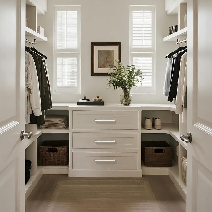 10 Pack 7.5 Inch(192mm) Hole Center Polished Chrome Modern Cabinet Pulls Kitchen Cabinet Handles Kitchen Cabinet Hardware Timeless Drawer Pulls for Dresser Cupboard Wardrobe, Chrome(7.5x10)