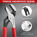 MAXPOWER 12-inch Water Pump Pliers, Straight Jaw Adjustable Tongue and Groove Plier, Slip Joint Plumbing Pliers