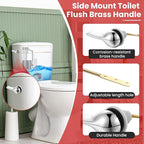 Saillong Universal Toilet Flusher Replacement Kit, Fill Valve, 2-Inch Flapper, Side Mount Handle Lever, Water-Saving, Adjustable Toilet Repair Kit Inside Tank, Easy to Install(1 Set,Black, Red)