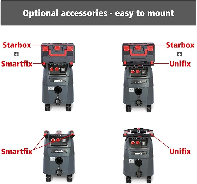 Starmix 1635 "The Ultimate 9.2 Gallon/35L High Performance Multi-Use Portable Dust Extractor - Wet/Dry - Auto Self-Clean Filter System - HEPA Certified, 103365