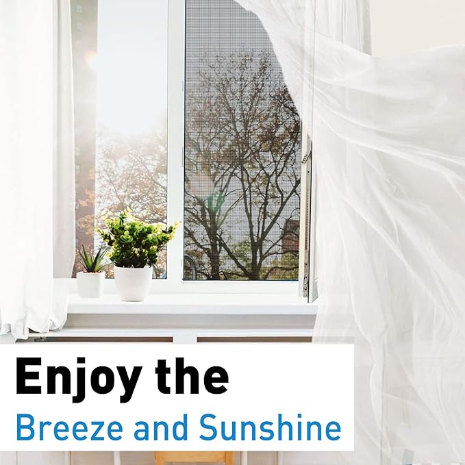 Window Screen Replacement Kit, 36"W × 90"L Durable Polyester Adjustable Screen Mesh with Retainer Spline (32ft) for DIY Project Window Screen Door Screen Replacement & Repair, Black